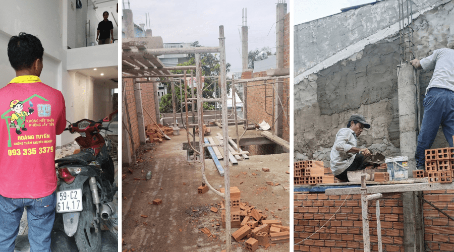 thi công mái hiên